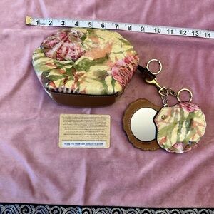 Patricia Nash Bellisara Leather Zip-Pouch and Lilla Mirror fob gift set